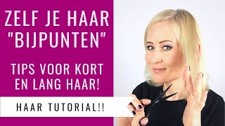 ZELF DE PUNTJES KNIPPEN  TIPS VOOR HET quotBIJPUNTENquot VAN KORT EN LANG HAAR  Dazzling Beauty [upl. by Sairtemed]