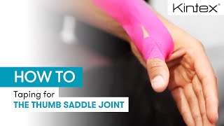 HOW TO  Kinesiology taping the thumb saddle joint [upl. by Sidra]