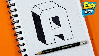 🟥 ¡ Dibujos muy FACILES  😋 Como Dibujar LETRAS en 3D  letra A   Very easy 3D Drawing letters [upl. by Libbey]