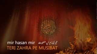 Teri Zahra Pe Musibat  Mir Hasan Mir Noha 2013 [upl. by Adnarym955]