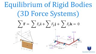 Equilibrium of Rigid Bodies 3D force Systems  Mechanics Statics  solved examples [upl. by Winnifred]