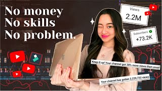 HOW TO START A YOUTUBE CHANNEL with no money skills or talent ✌🏻💸  giveaway 2021 [upl. by Montgomery183]