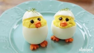 How to Make Easter Chick Deviled Eggs  Allrecipes [upl. by Nlocnil]