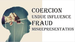 Coercion Undue Influence Fraud Misrepresentation  Indian Contract Act 1872  Law Guru [upl. by Teillo]