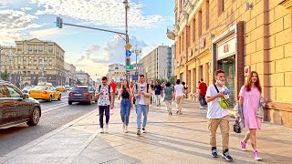 Walking tour  Tverskaya Street  Moscow 4k Russia  HDR [upl. by Neelak]