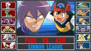 Ash vs Paul Pokémon SunMoon  Sinnoh LeagueQuarterfinal [upl. by Edveh]