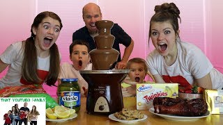 Chocolate Fondue Fountain Challenge  That YouTub3 Family [upl. by Monson279]