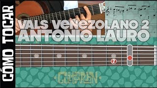 Tutorial Vals venezolano nº 2 Antonio Lauro cómo tocar con parttabguitarra virtual Guitarbn [upl. by Gurtner]