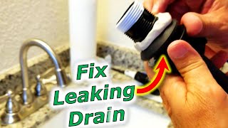 How To Fix Bathroom Sink Drain Leaks Underneath Gasket Threads SOLVED [upl. by Nivrae]