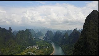 Epic Drone footage of China Yangshuo Mountains  Sept 2017 [upl. by Atikam]