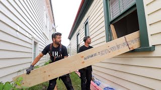 Installing Timber Beams to Make One BIG Room [upl. by Rubens869]