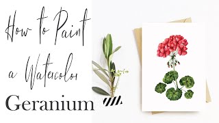 How to Paint a Watercolor Flower  Geranium Botanical Painting [upl. by Esme612]