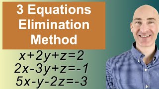 Solving Systems of 3 Equations Elimination [upl. by Attenrad]