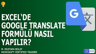 Excelde Google Translate Formülü [upl. by Norrej]