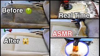 Insanely Satisfying Real Time ASMR  NASTIEST Seat Extraction MAD Detailing  Car Cleaning [upl. by Nyleuqaj]