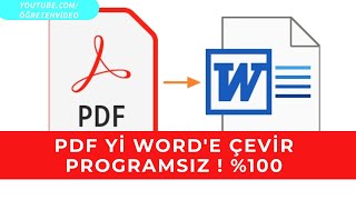 PDF Dosyasını WORD e Çevirme  Programsız \u00100 [upl. by Ellissa]