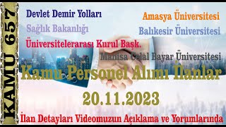 Kamu Personel Alımı 20 Kasım 2023 [upl. by Smada897]