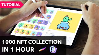 Drawing Tutorial  NFT Collection with Procreate [upl. by Yrruc]