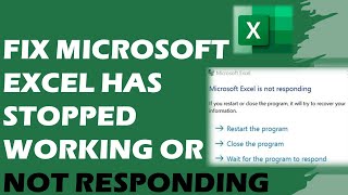 How To Fix Microsoft Excel Has Stopped Working or Not Responding [upl. by Aleciram698]