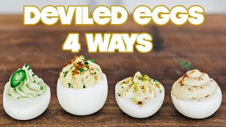 Making Deviled Eggs Four Ways » Classic  Southern  Bacon  Avocado [upl. by Enelrac]