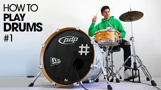 HOW TO PLAY DRUMS  Beginner Drum Lesson 1 [upl. by Rafter234]