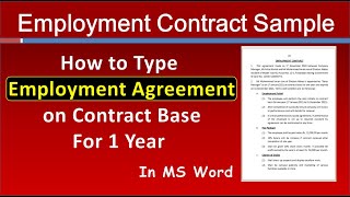 How to write Employment Contract for Sales Manager in MS Word  Job Employment Agreement Sample [upl. by Warwick]