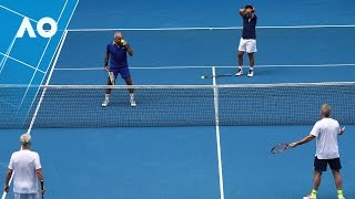 Legends McEnroeMcEnroe v BahramiSantoro match highlights 1R  Australian Open 2017 [upl. by Ytissac]