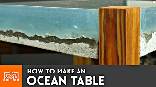 How to make an Ocean Table  Concrete and Epoxy Resin  I Like To Make Stuff [upl. by Oirifrop]