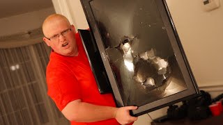 ANGRY BALD KID DESTROYS TV [upl. by Aivatnahs]