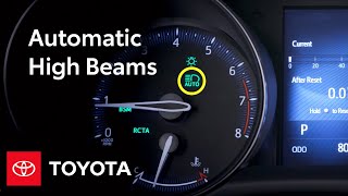 Toyota Safety Sense ™ Automatic High Beams AHB Settings and Controls  Toyota [upl. by Norrabal]